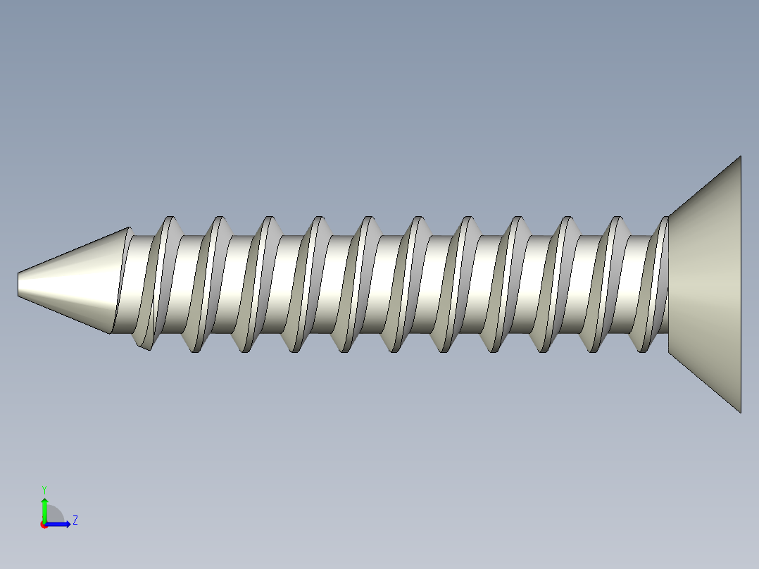 m3-13-to-40-沉头自攻螺丝-Screw M3 x 16 for Wood.STEP左视图