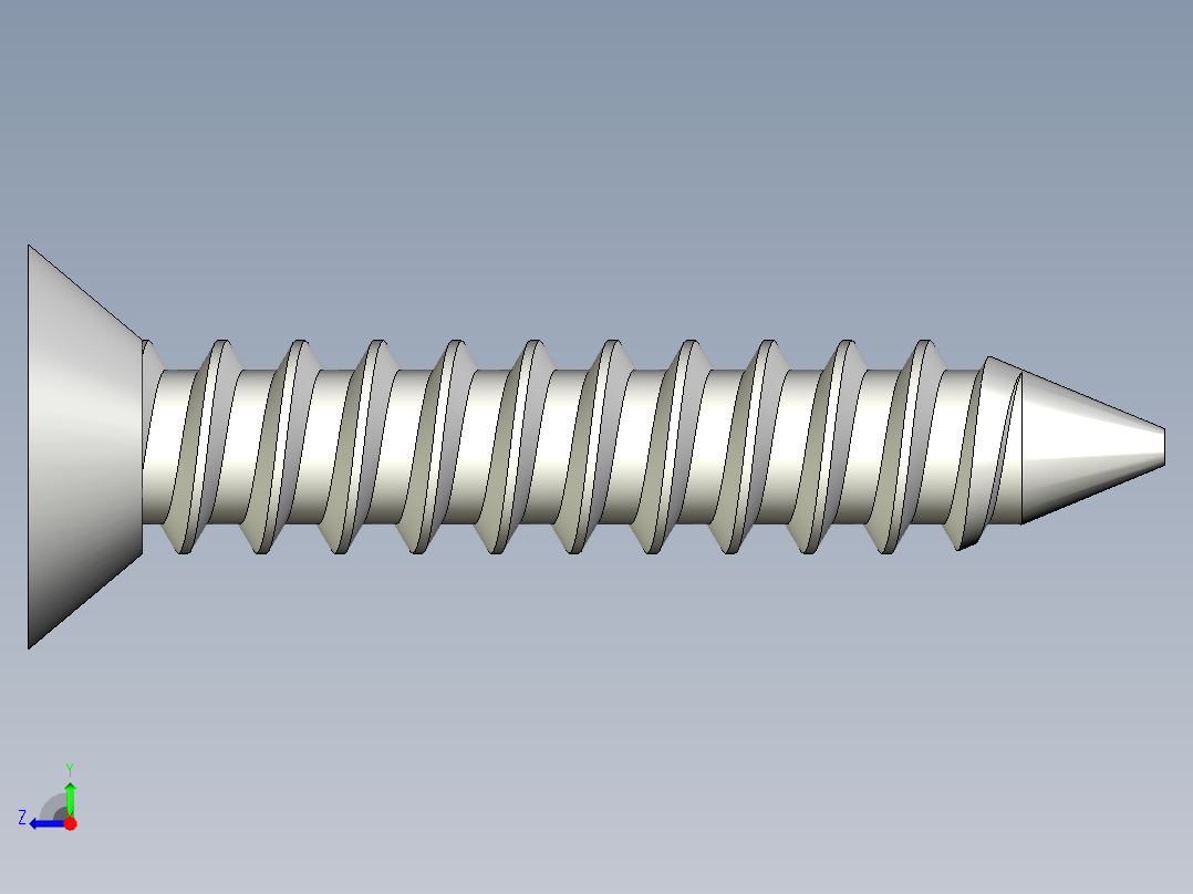 m3-13-to-40-沉头自攻螺丝-Screw M3 x 16 for Wood.STEP右视图