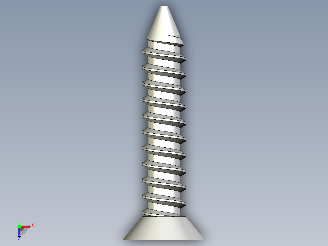 m3-13-to-40-沉头自攻螺丝-Screw M3 x 16 for Wood.STEP俯视图