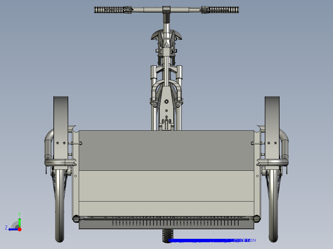 人力割草机右视图