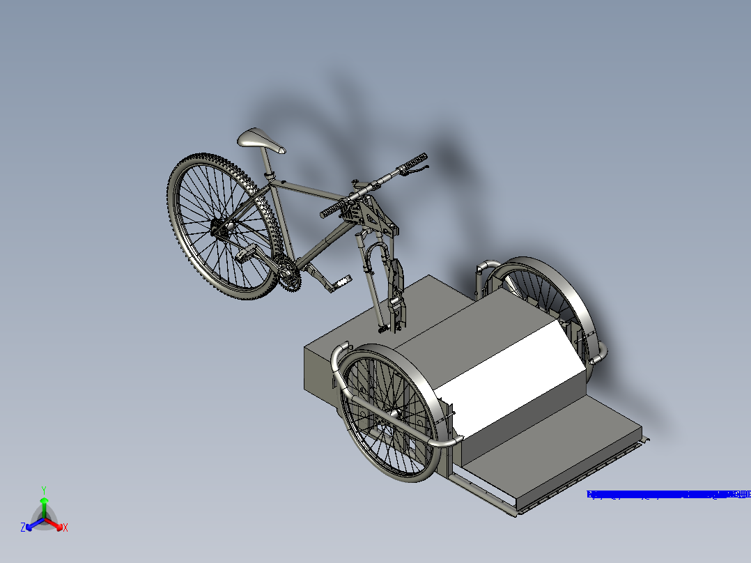人力割草机正等轴测图