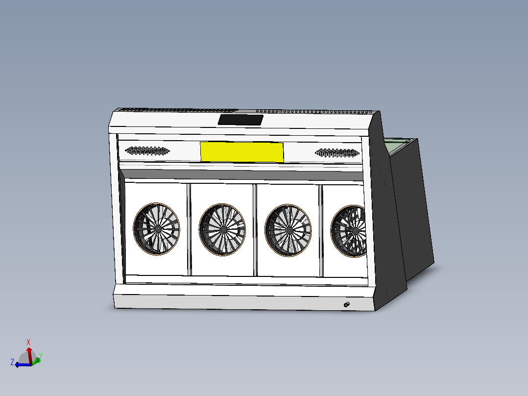 静电一体机烟罩--三代机（sw21可编辑+cad）主视图