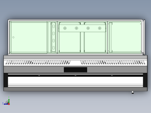 静电一体机烟罩--三代机（sw21可编辑+cad）右视缩略图