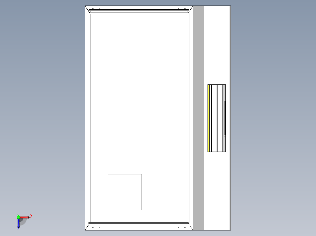 静电一体机烟罩--三代机（sw21可编辑+cad）俯视图