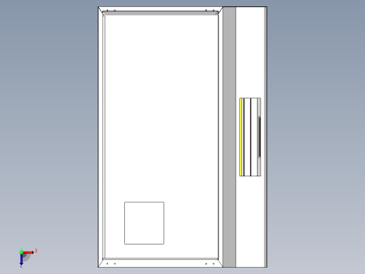 静电一体机烟罩--三代机（sw21可编辑+cad）俯视缩略图