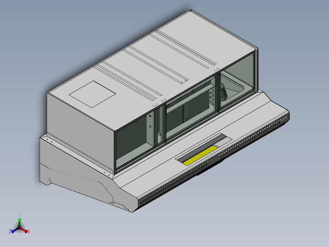 静电一体机烟罩--三代机（sw21可编辑+cad）正等轴测图