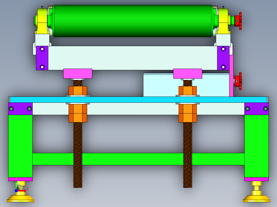 可调整工皮带输送线设计前视图
