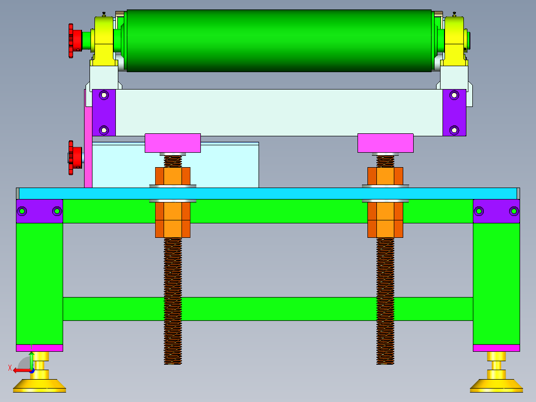 可调整工皮带输送线设计后视图