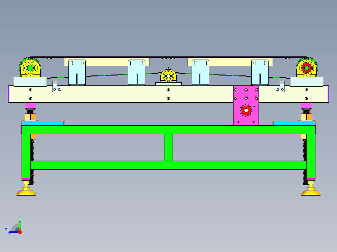 可调整工皮带输送线设计右视图