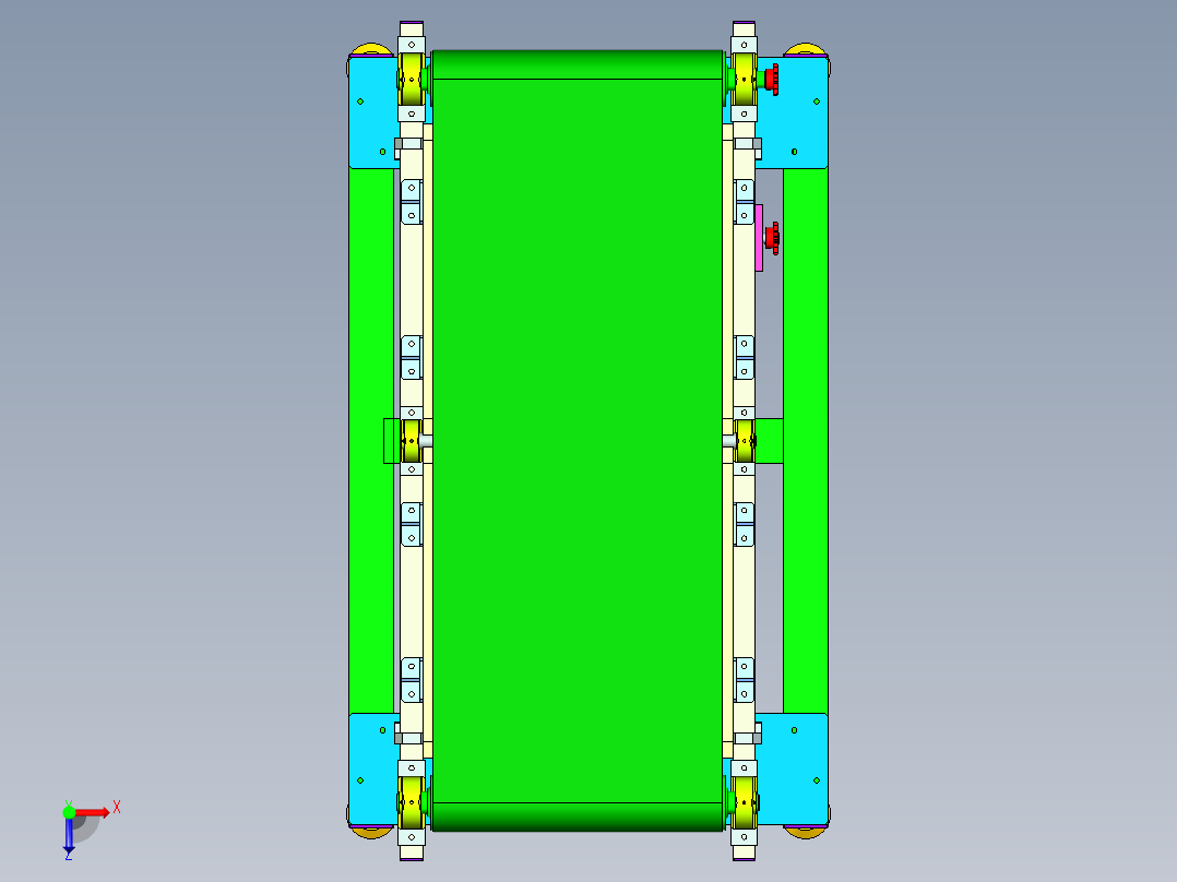 可调整工皮带输送线设计俯视图