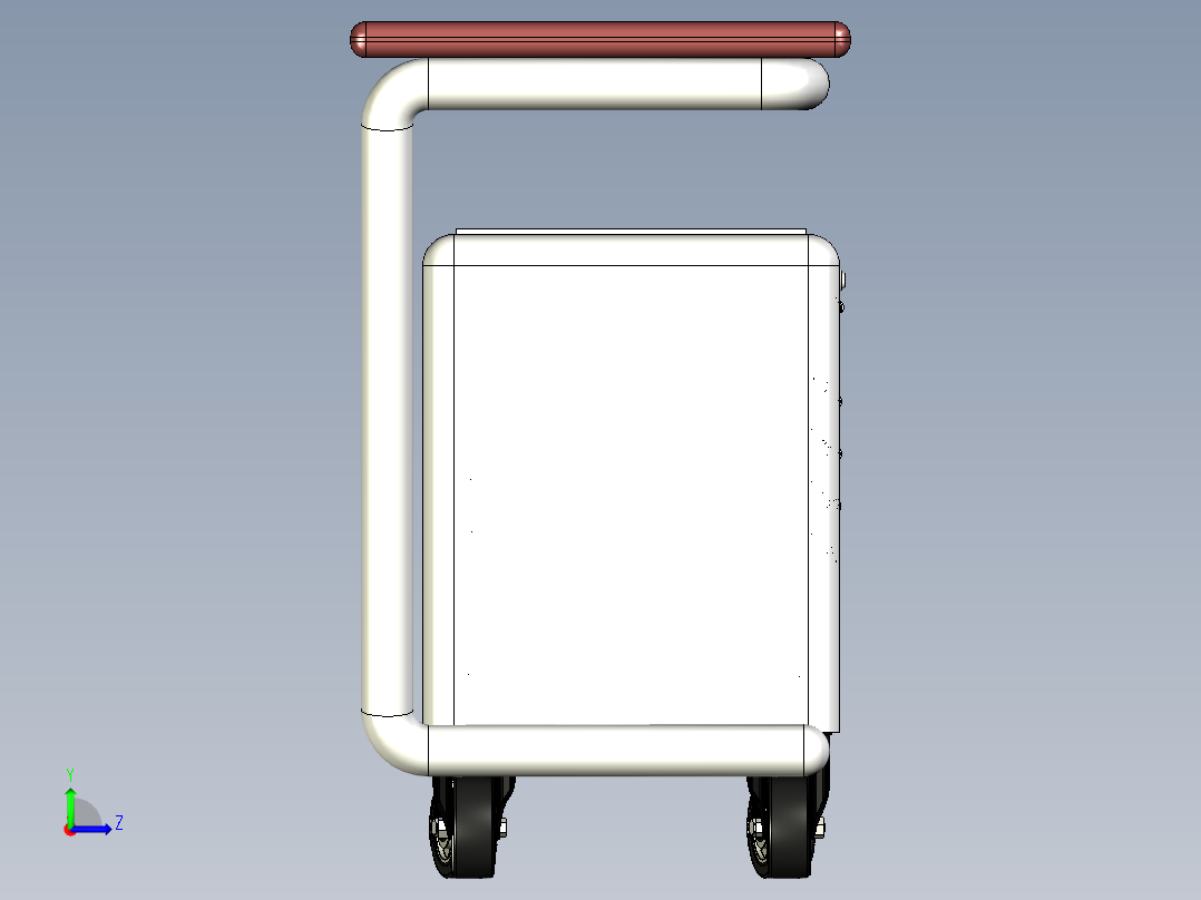 B2004674-工作台和小型工具柜左视图