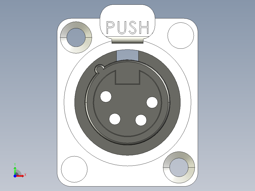 A2004904-Neutrik 4针XLR面板安装母连接器前视图