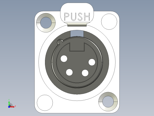 A2004904-Neutrik 4针XLR面板安装母连接器前视缩略图