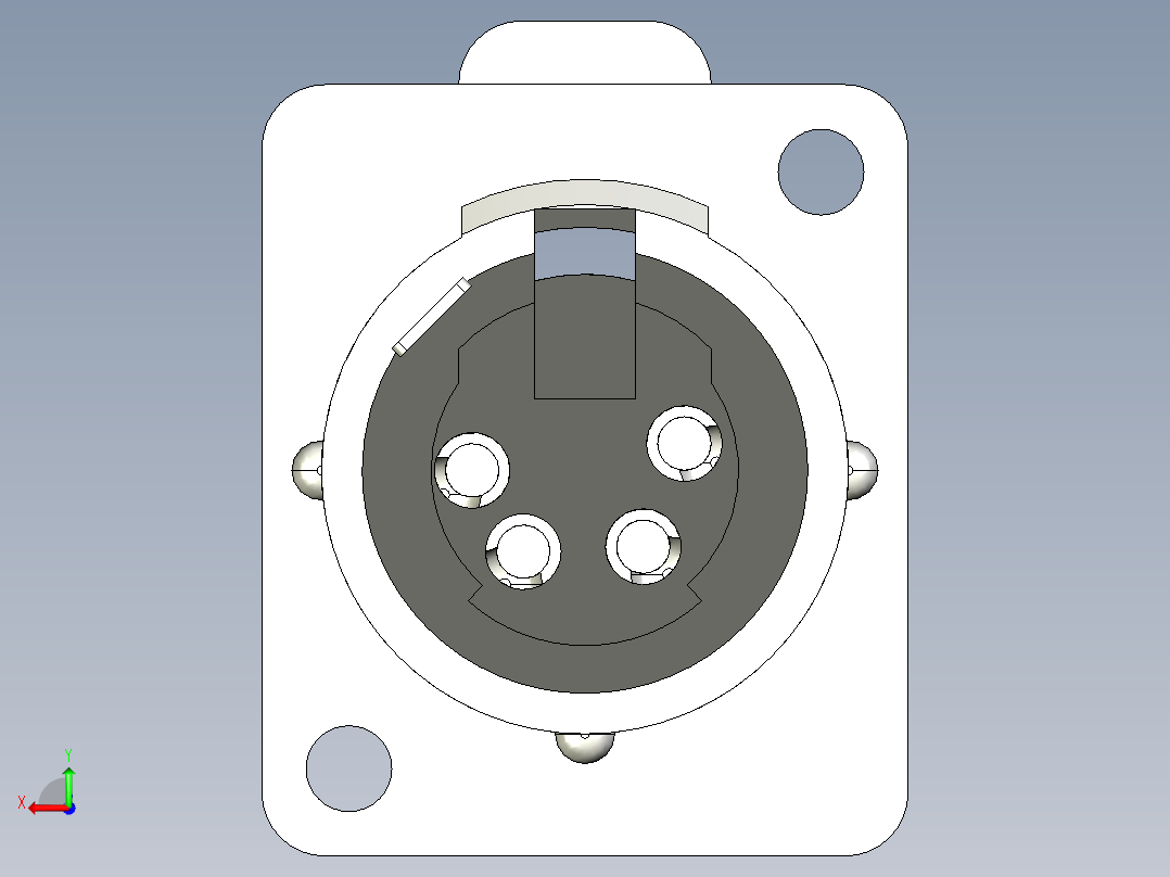 A2004904-Neutrik 4针XLR面板安装母连接器后视图