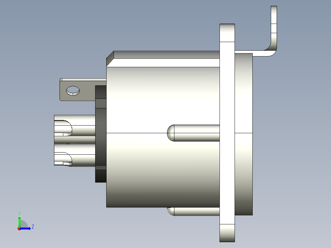A2004904-Neutrik 4针XLR面板安装母连接器左视图