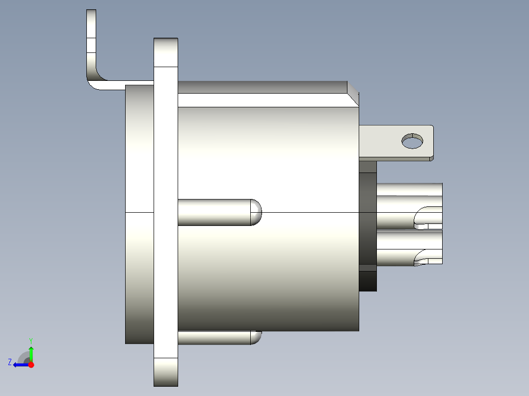 A2004904-Neutrik 4针XLR面板安装母连接器右视图