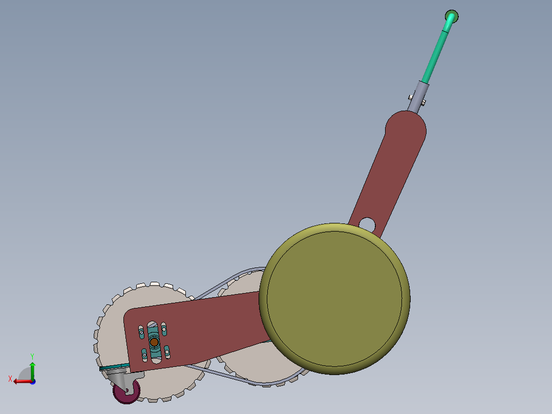 环保型剪草机（sw16可编辑+cad+说明书）后视图