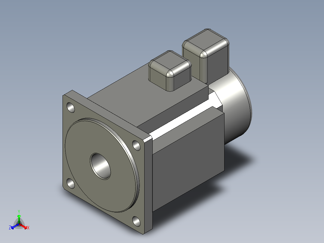 Panasonic1000W伺服電機正等轴测图