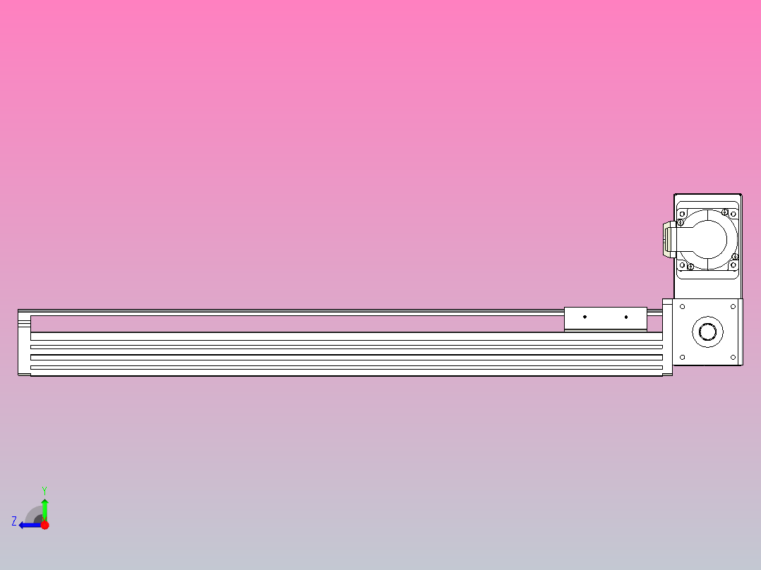 皮带直线轴半封闭可选导轨TPA-HNB-85D-90-L450-RU-C-P20-N3右视图