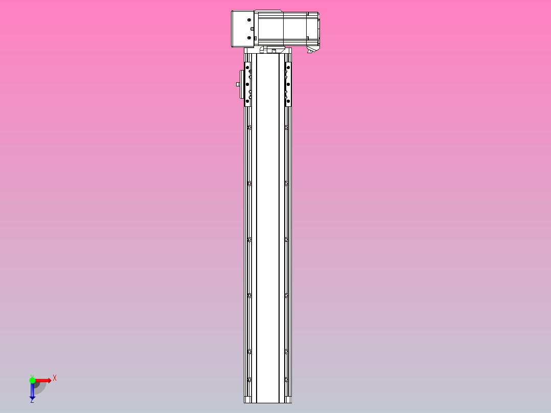 皮带直线轴半封闭可选导轨TPA-HNB-85D-90-L450-RU-C-P20-N3俯视图