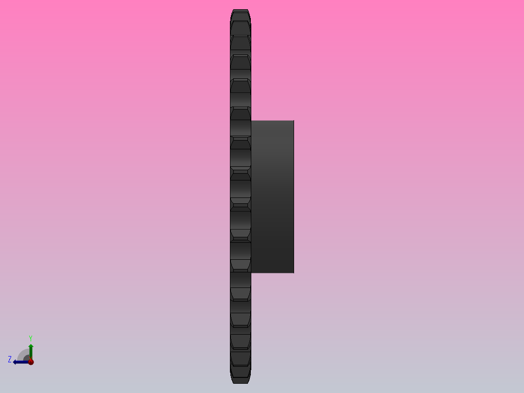 直孔链轮16B型_35-16B-1左视图