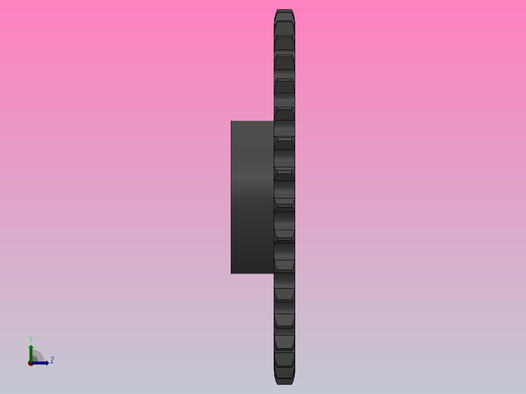 直孔链轮16B型_35-16B-1右视图