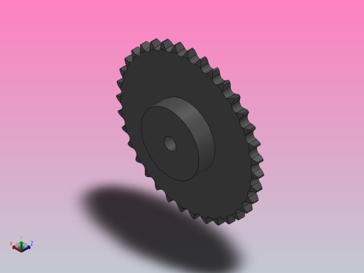 直孔链轮16B型_35-16B-1正等轴测缩略图