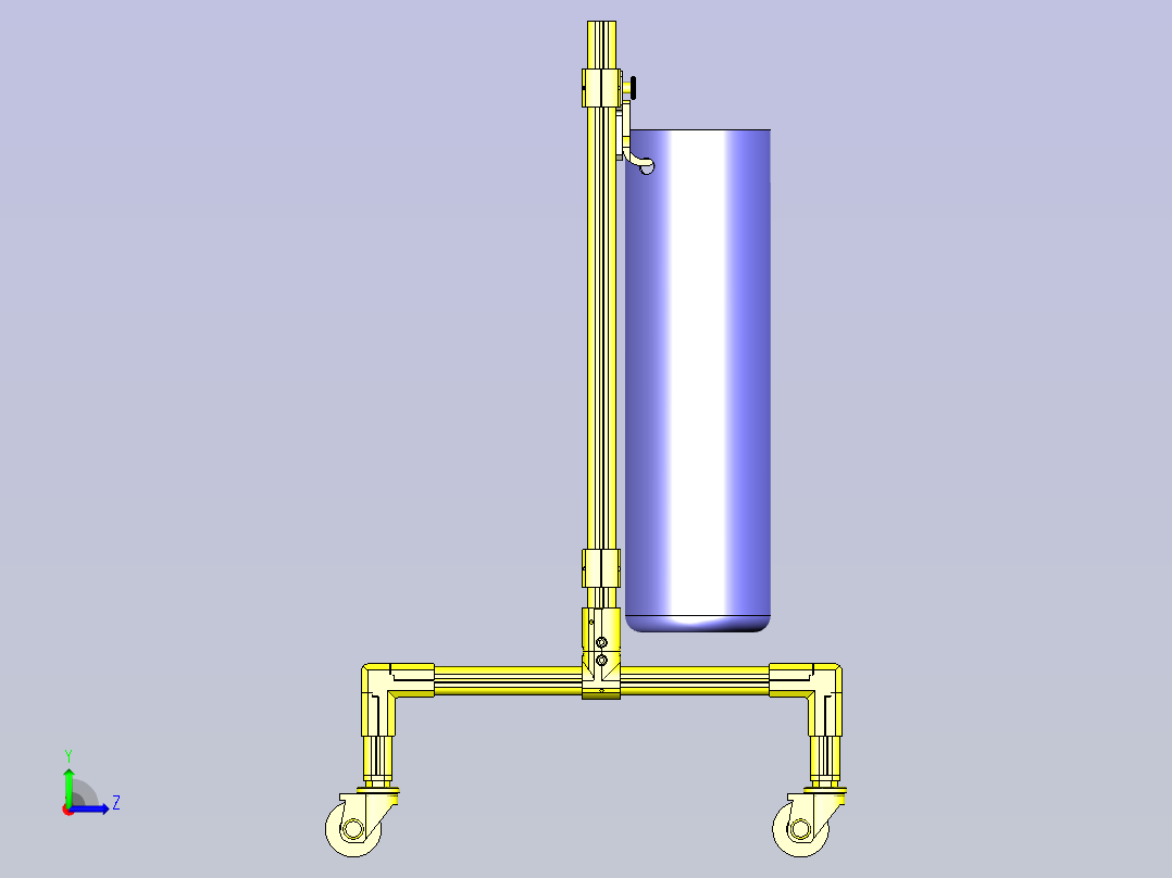 一款塑料袋开闭底座3D图纸左视图