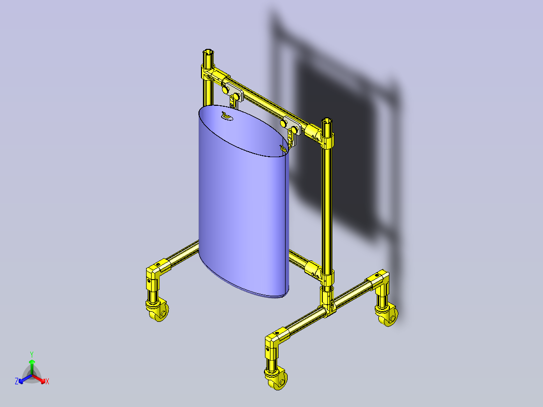 一款塑料袋开闭底座3D图纸正等轴测图