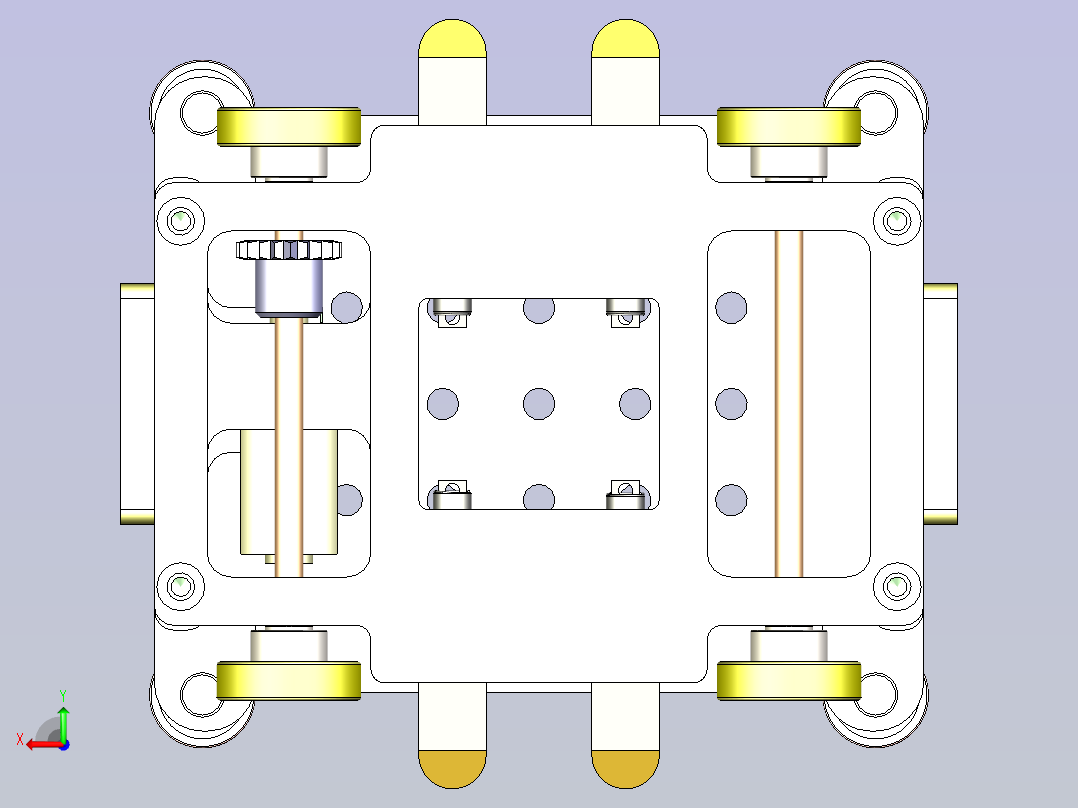 微型AGV小车3D图纸模型后视图