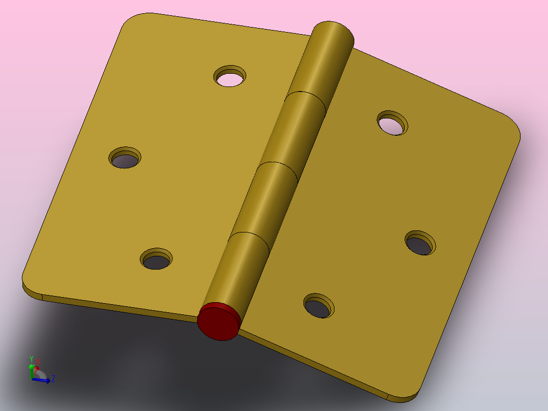 Solidworks中铰链的设计与装配主视图