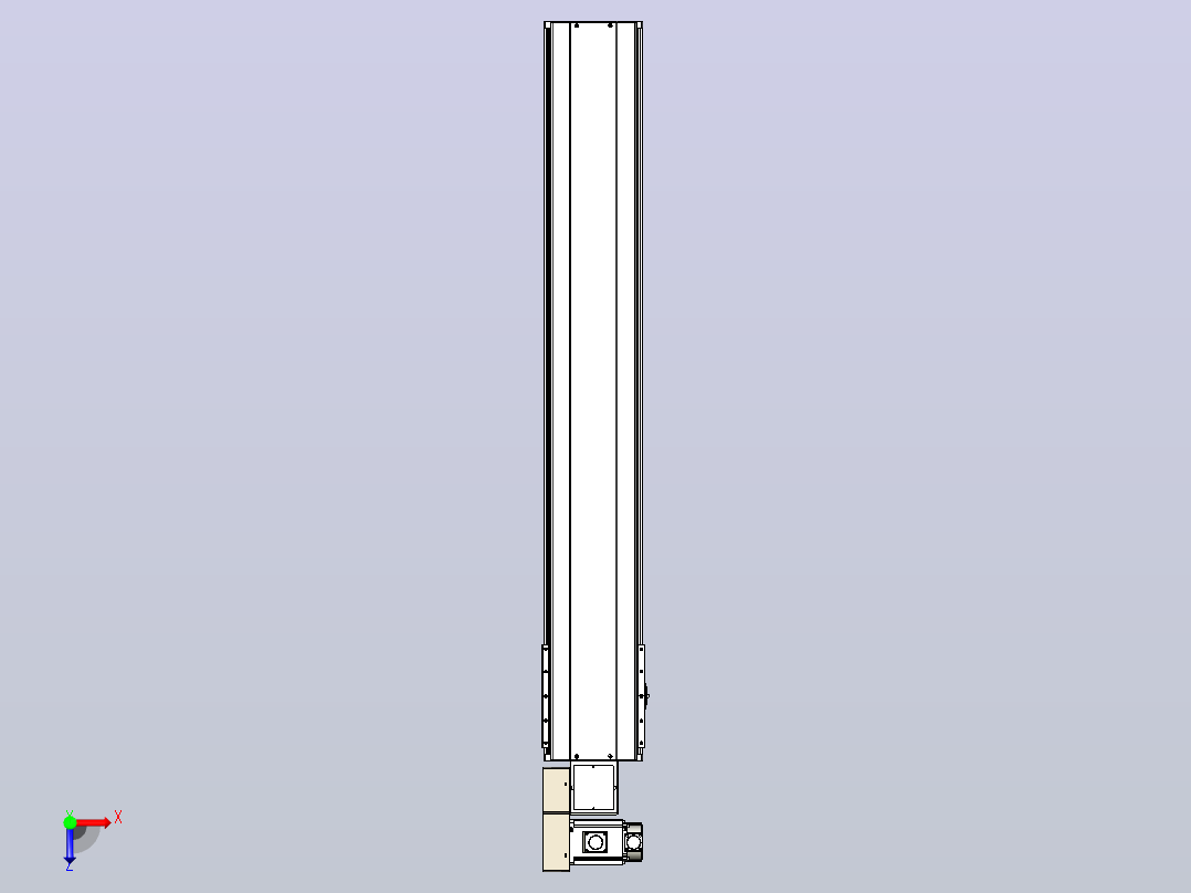 皮带直线轴半封闭可选导轨TPA-HNB-220D-176-L1250-ML-Y-P1K-N3俯视图