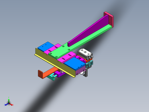 气缸夹取搬运带旋转掉头功能结构图sw13可编辑正等轴测缩略图