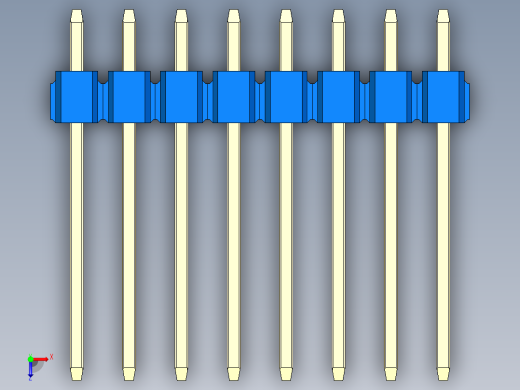 彩色公头100mil（2.54mm）系列-DS1021_blue_3x08p_100mil_Type5_rev1.0俯视缩略图