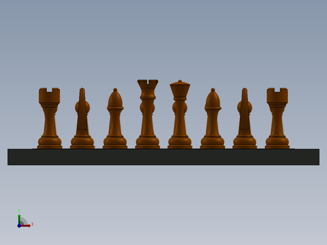 国际象棋和国际象棋前视图