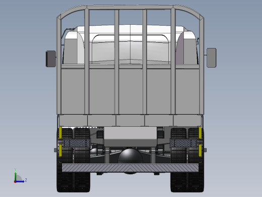 14.十三凌平板货车 3d模型图纸左视缩略图