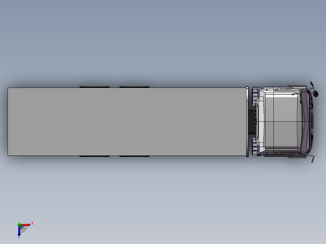 14.十三凌平板货车 3d模型图纸俯视图