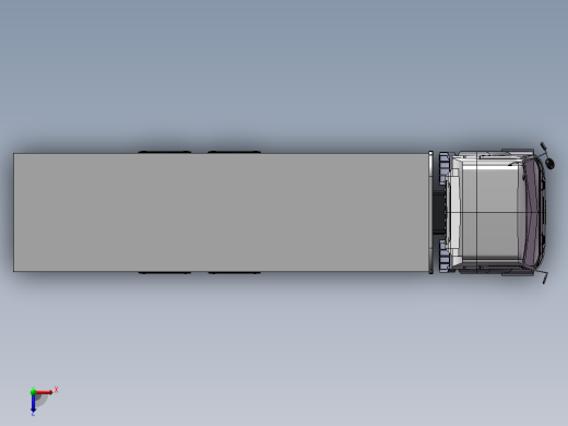 14.十三凌平板货车 3d模型图纸俯视缩略图