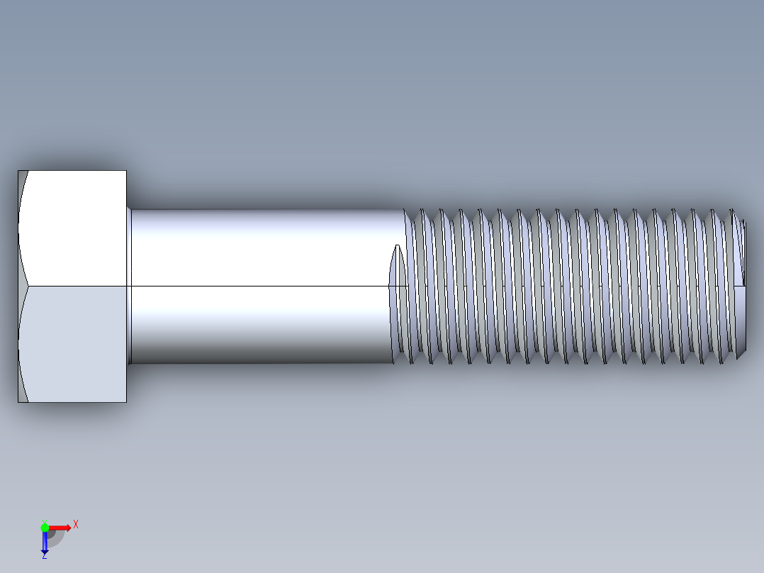 UNC 六角螺栓-Hex Bolt 1.000-8 x 4俯视图