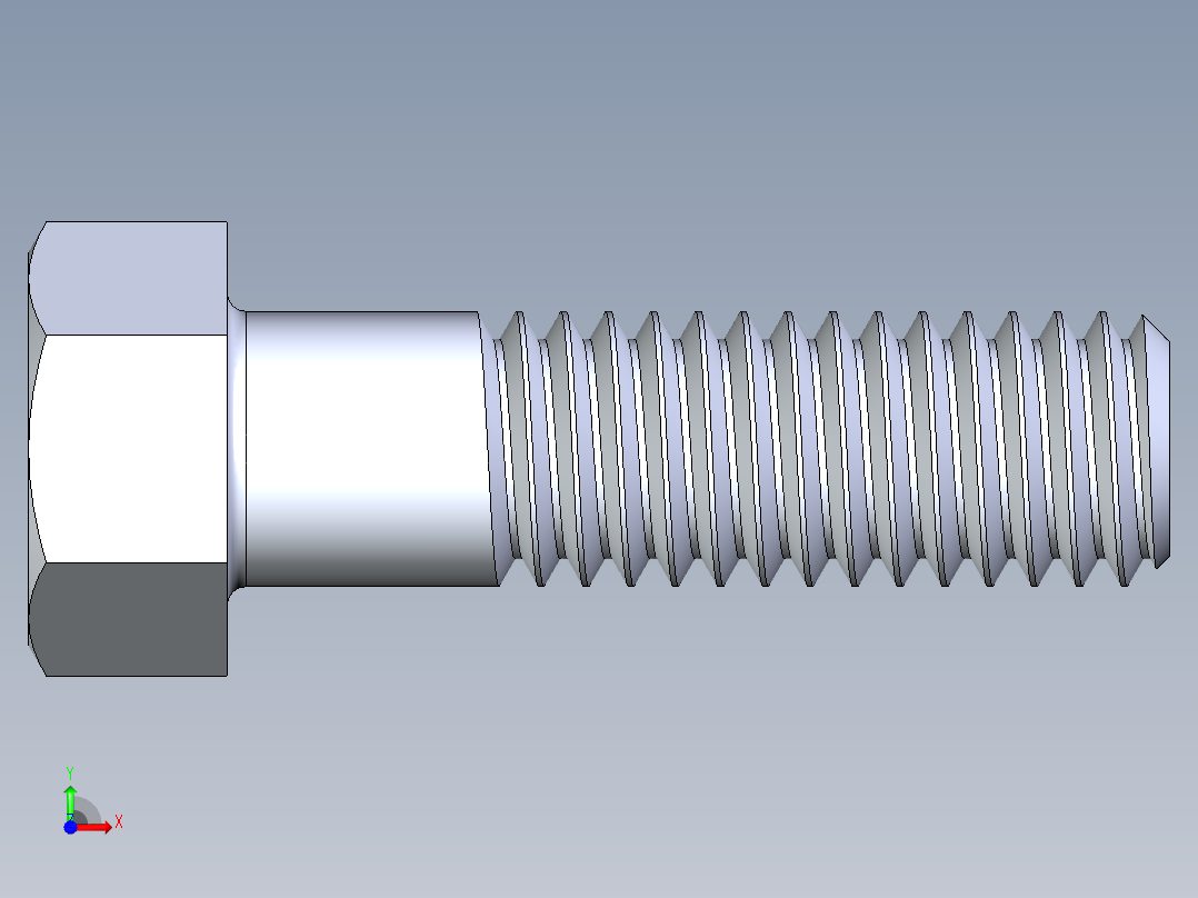 UNC 六角螺栓-Hex Bolt 0.4375-14 x 1.5前视图