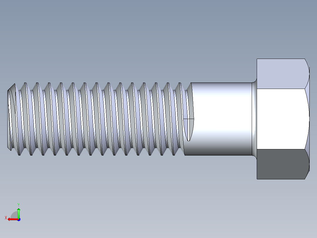 UNC 六角螺栓-Hex Bolt 0.4375-14 x 1.5后视图
