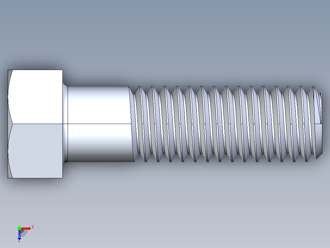 UNC 六角螺栓-Hex Bolt 0.4375-14 x 1.5俯视图