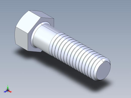 UNC 六角螺栓-Hex Bolt 0.4375-14 x 1.5正等轴测缩略图
