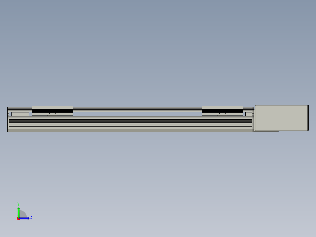 直线模组LHB17-L40-S600-BL设计图纸左视图
