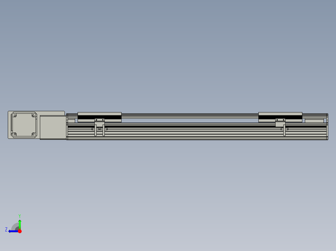 直线模组LHB17-L40-S600-BL设计图纸右视图