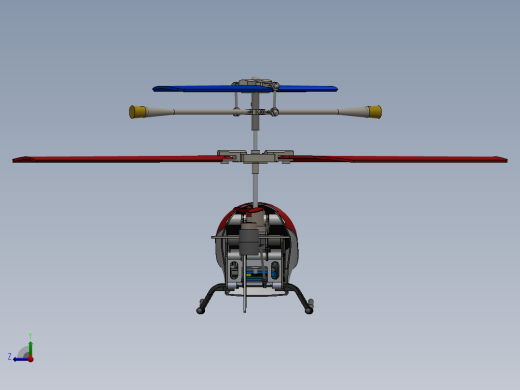 航模遥控直升飞机模型三维设计图纸 solidworks建模右视缩略图