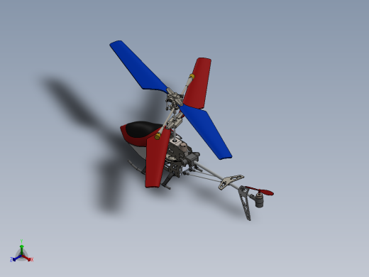 航模遥控直升飞机模型三维设计图纸 solidworks建模正等轴测缩略图