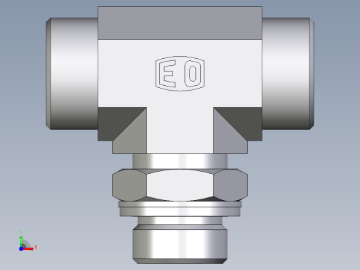 卡套式工业通用硬管接头EO_Adjustable_locknut_branch_tee_TEE18LMOMDCF前视缩略图