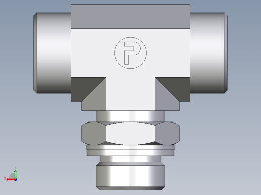 卡套式工业通用硬管接头EO_Adjustable_locknut_branch_tee_TEE18LMOMDCF后视缩略图