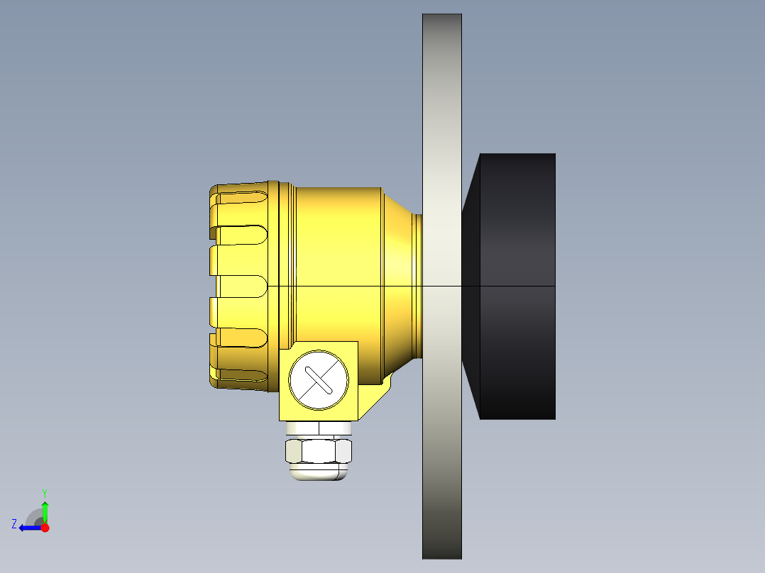 超声波设备-TRANSMITTER-RANGE-15m-49.2ft-PP-BODY-4-20-mA-2-WIRE-ANSI-Flange-5in右视图